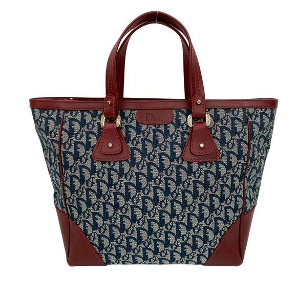 DIOR Blue Leather Tote Bag - Picture 1 of 9